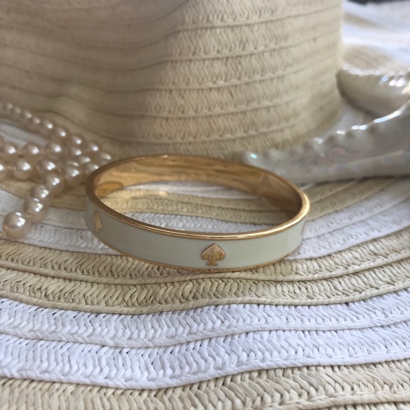 kate spade Jewelry - Kate Spade White and Gold Bangle